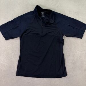 Condor Mens Medium Combat Shirt Navy Blue Short Sleeve Quarter Zip Tactical Gear